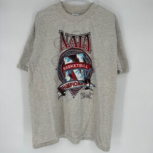 Vintage 1994 NAIA Basketball National Championship Shirt Mens XL Playerz Grey